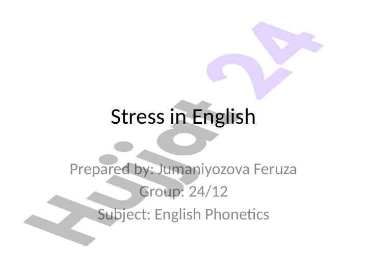 Understanding stress in english phonetics