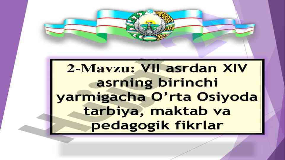 Islom dini va hadislarda ta'lim-tarbiya asoslari