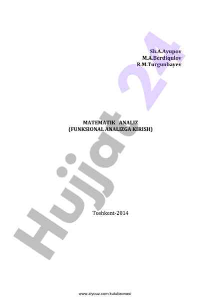 Matematik analizga kirish o‘quv qo‘llanma