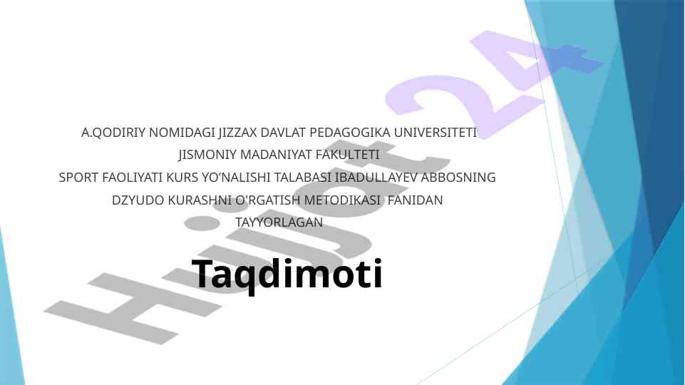 Yosh dzyudo kurashchilarning texnik tayyorligi