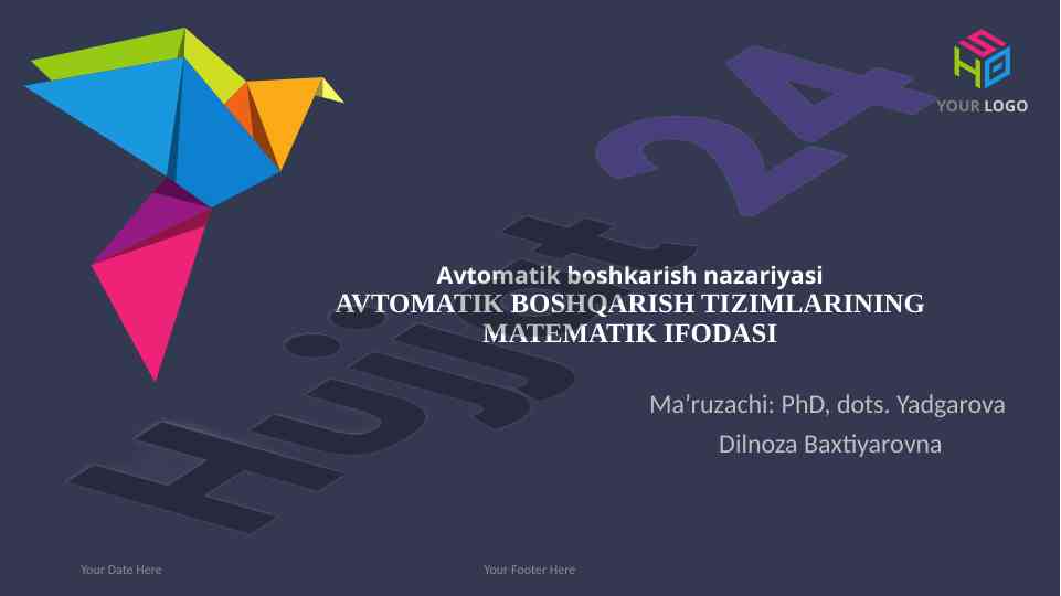 Avtomatik boshqarish tizimlarining matematik ifodasi