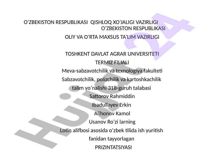 O‘zbek tilida hujjatchilik va ish yuritish