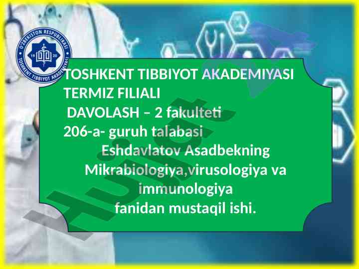 Immunopatologiya va o'sma hujayralar ahamiyati
