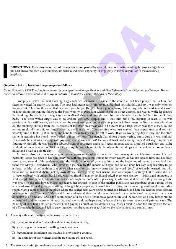 Reading test 60 minutes, 47 questions overview