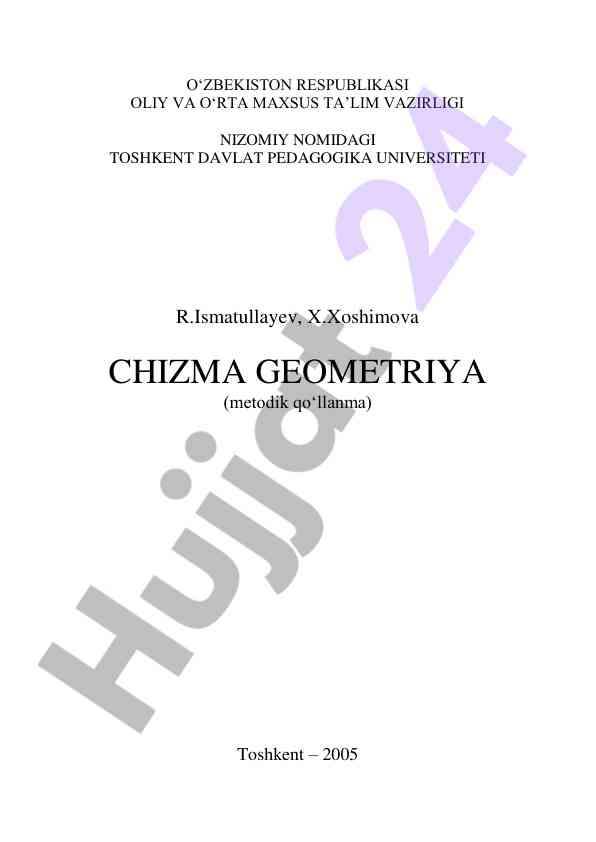Chizma geometriya metodik qo‘llanma