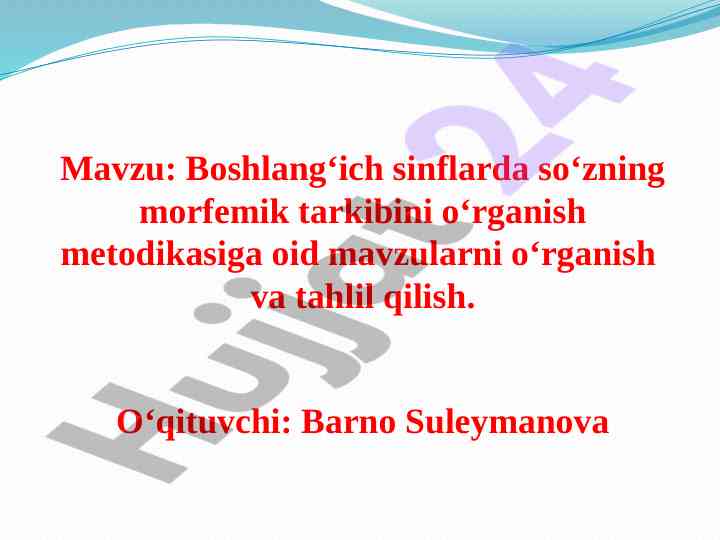 Boshlang‘ich sinflarda so‘zning morfemik tarkibini o‘rganish