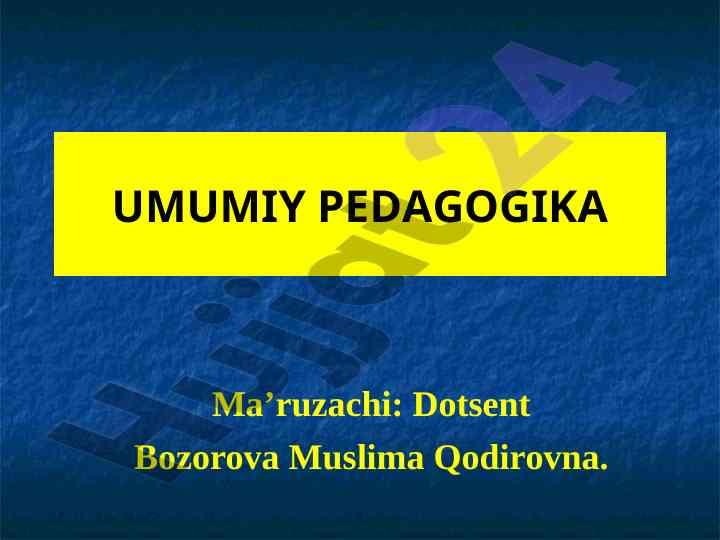 Pedagogik diagnostika asoslari va mavzulari