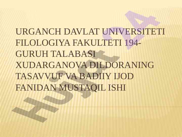 Tasavvuf she'riyati: ilohiy muhabbat va kechinmalar