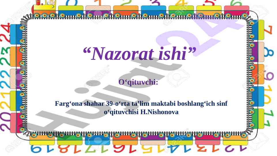 Katta sonlarni topish bo‘yicha nazorat ishlari