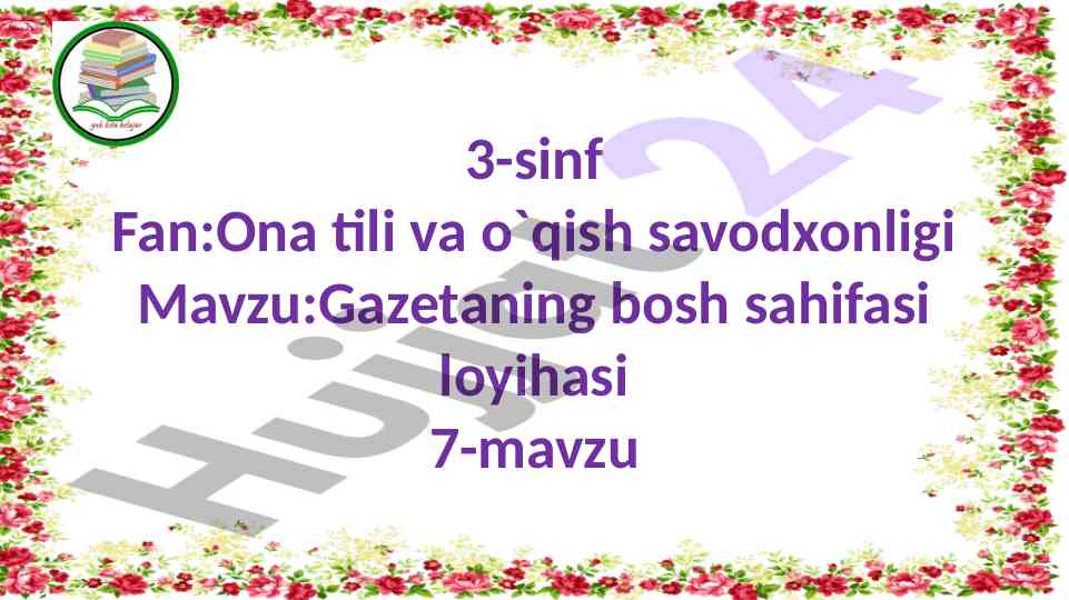 Gazetaning bosh sahifasi loyihasi dars ishlanmasi
