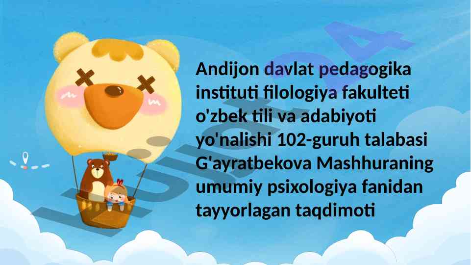 Psixik rivojlanish va intellekt shakllanishi