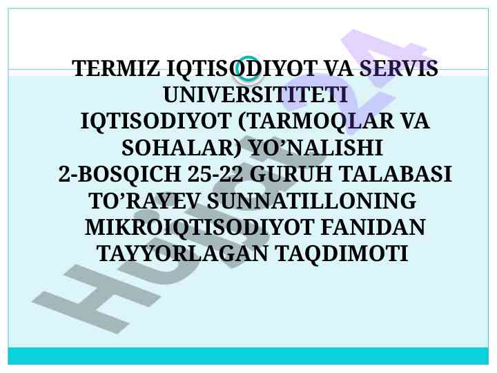 Ishlab chiqarish imkoniyatlari va ahamiyati taqdimoti