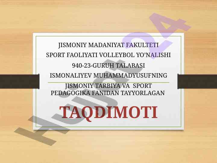 Sport pedagogikasi va o'quvchilar faoliyati taqdimoti