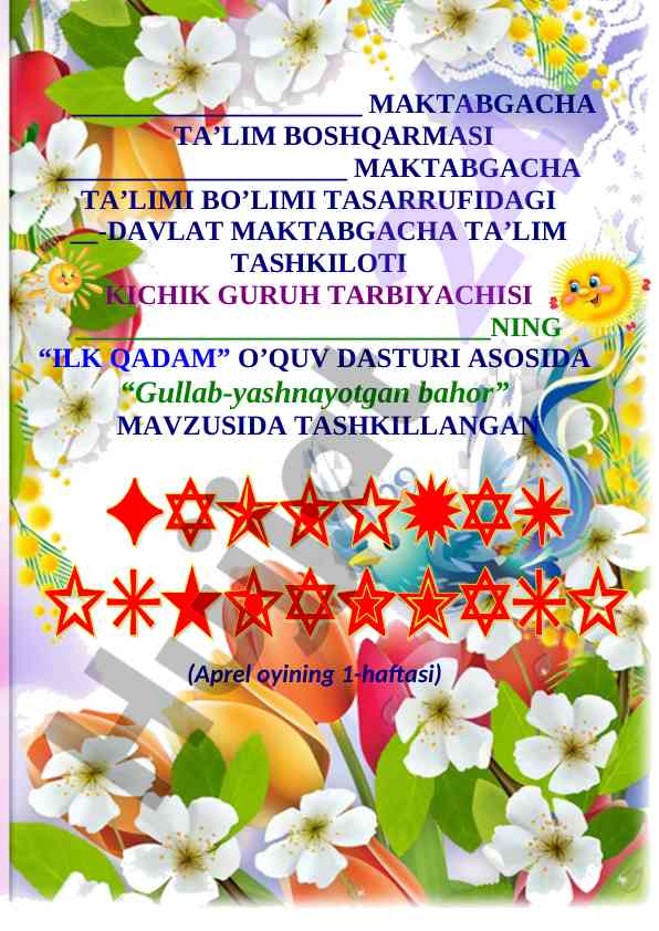 Gullab-yashnayotgan bahor ta'lim dasturi