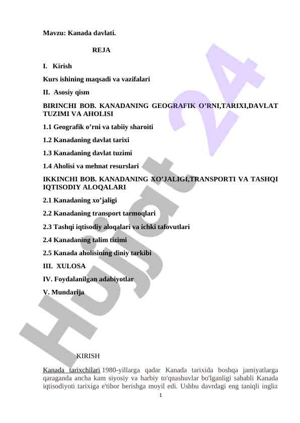 Kаnаdа davlati tаriхi va iqtisodiyoti