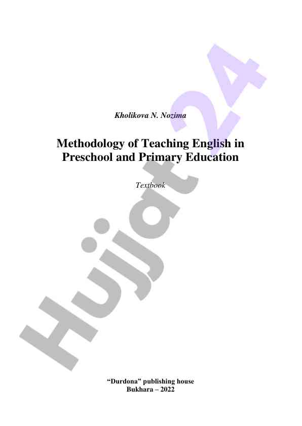 Methodology of teaching english in preschool education