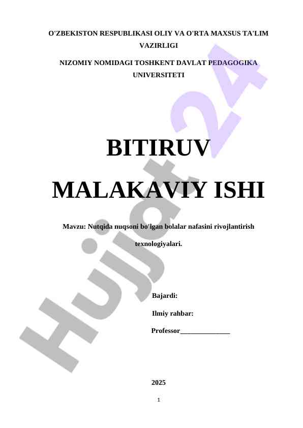 Nutqida nuqsoni bo'lgan bolalar nafasini rivojlantirish