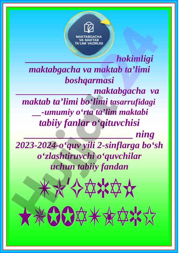 Tabiiy fanlar o‘qituvchilari uchun ma’lumotlar