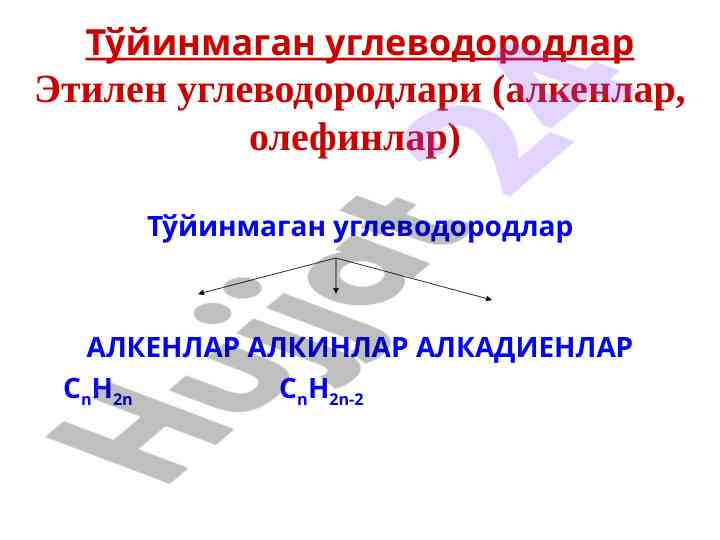 Тўйинмаган углеводородлар вақтни тўғри билмоқ