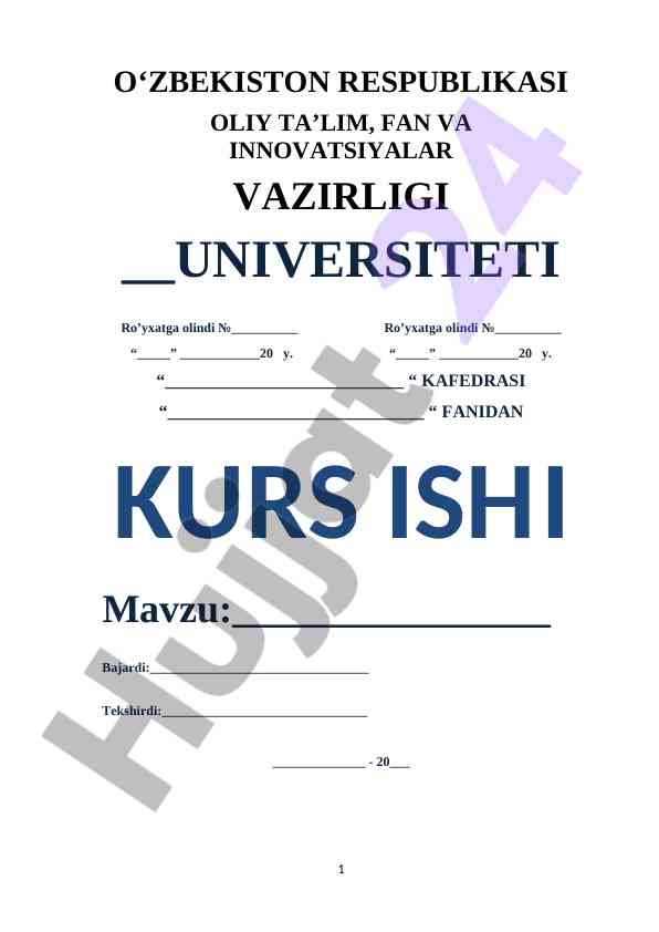 Ko'p Fotonli Jarayonlar Mavzusi Bo'yicha Kurs Ish