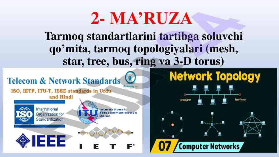 Tarmoq standardlari va topologiyalari