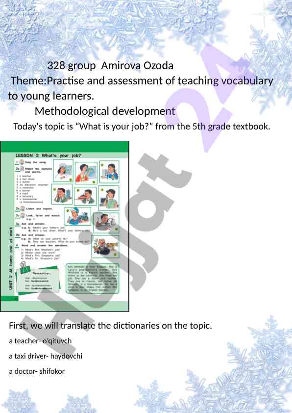 Teaching vocabulary to young learners activities