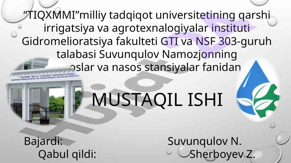 Quduqli markazdan qochma nasoslar tahlili