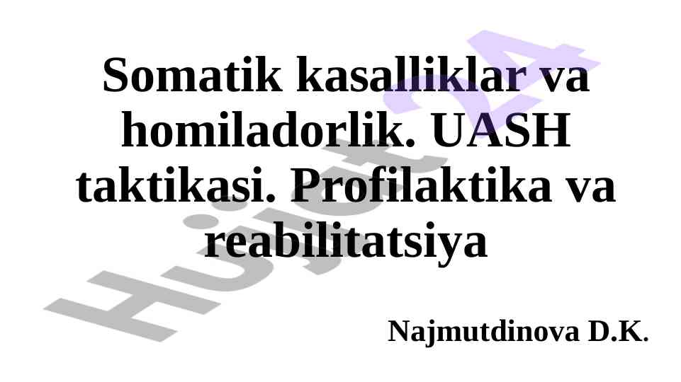 Homiladorlik va temir tanqisligi anemiyasi taktikasi