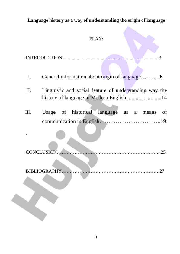 Language history understanding in modern english