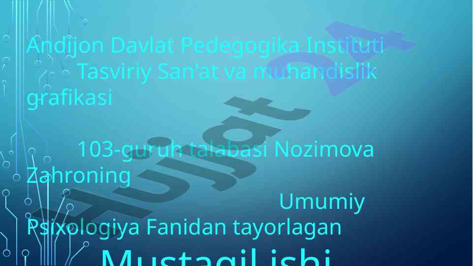 Katta guruhlar psixologiyasi bo'yicha mustaqil ish