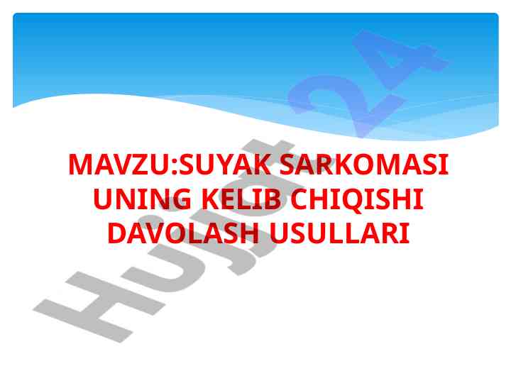 Suyak sarkomasi davolash usullari tahlili