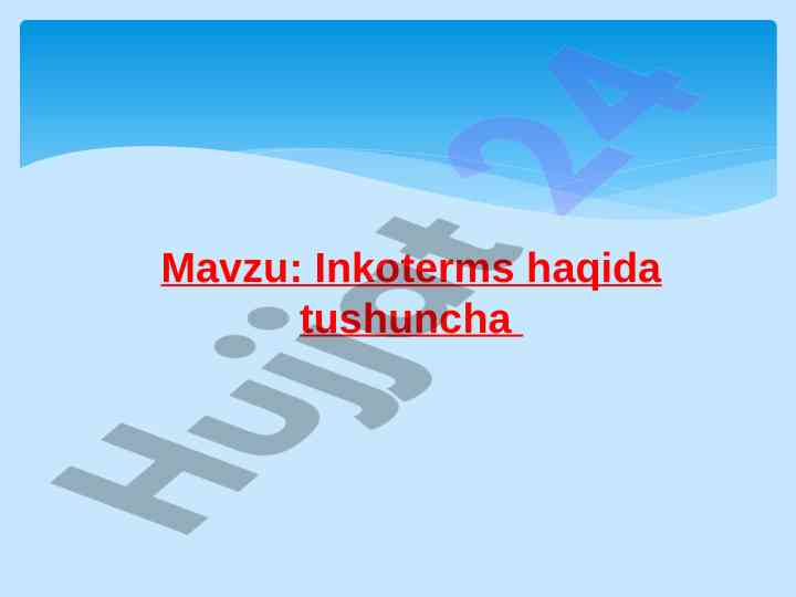 Inkoterms haqida tushuncha