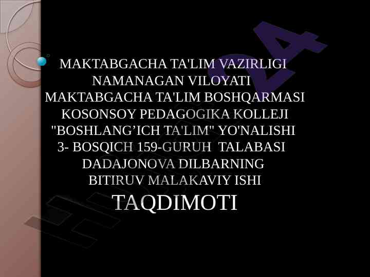 Xalq ta'limi tizimi haqida tushuncha