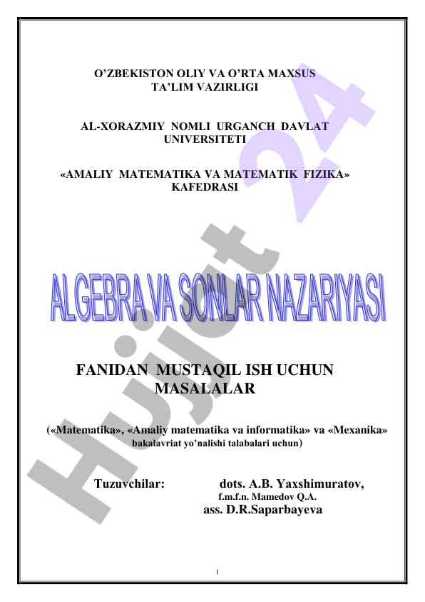 Chiziqli tenglamalar sistemasi va gauss usuli