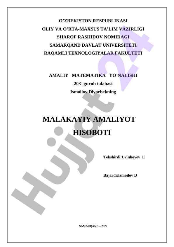 Matematik modellar va funksiyalarni o'rganish