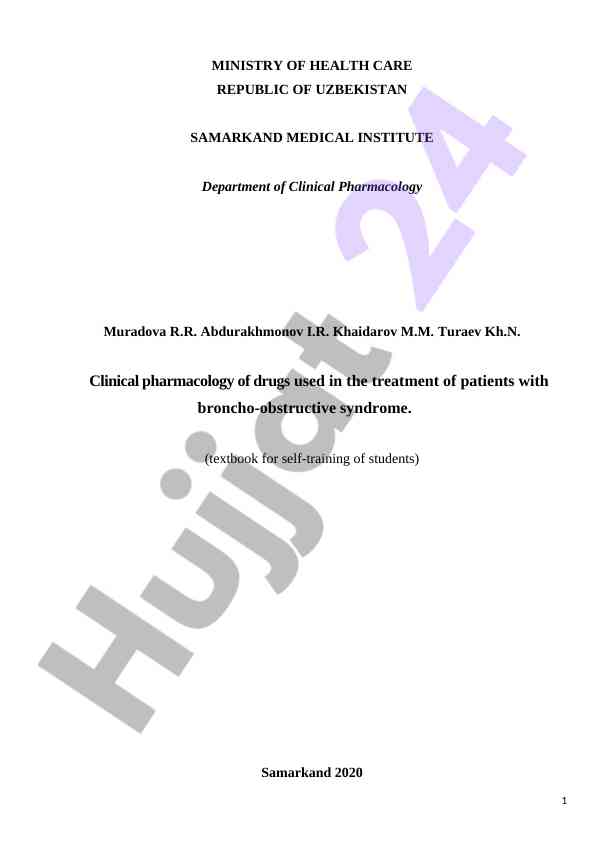 Clinical pharmacology of drugs for broncho-obstructive syndrome