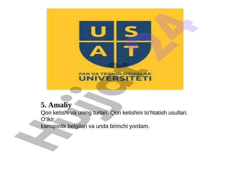 Amaliy qon ketishi va uning turlari haqida