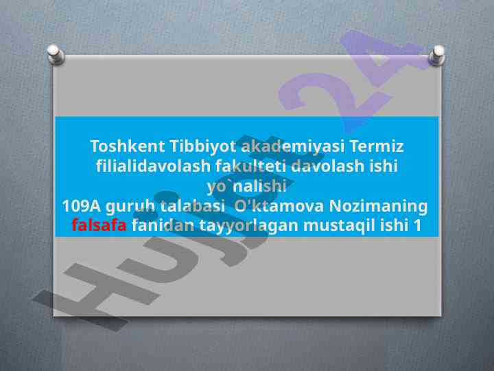 Qadriyatlarning jamiyatdagi ahamiyati haqida mustaqil ish