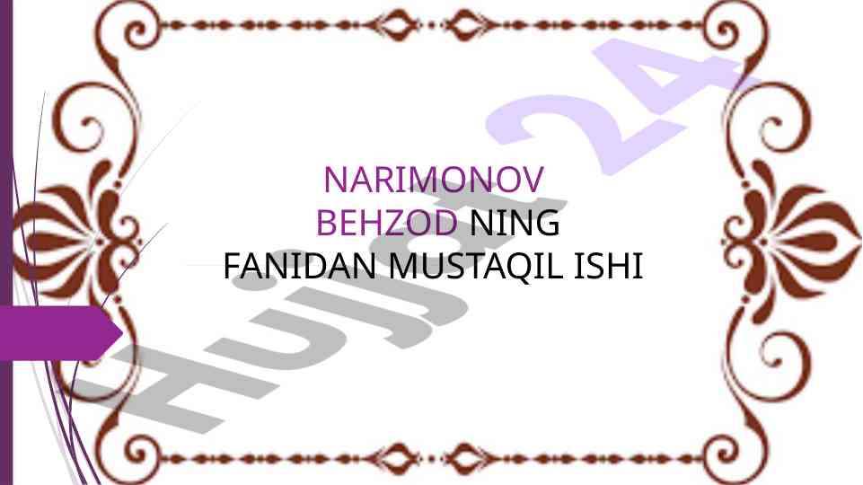 Algoritmning asosiy turlari haqida mustaqil ish