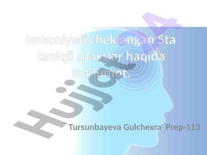 Imkoniyati cheklangan shaxslar haqida ma’lumotlar