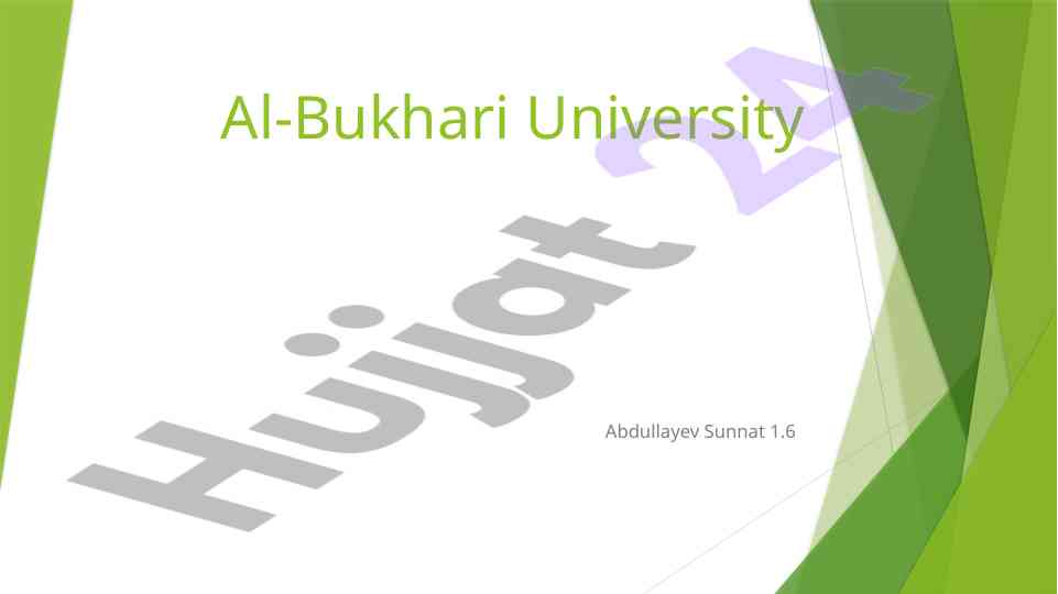 Al-bukhari university research contributions analysis
