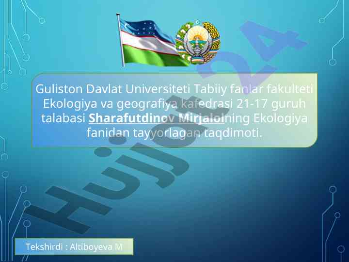 Tabiiy resurslar tasnifi va muhoffa qilish