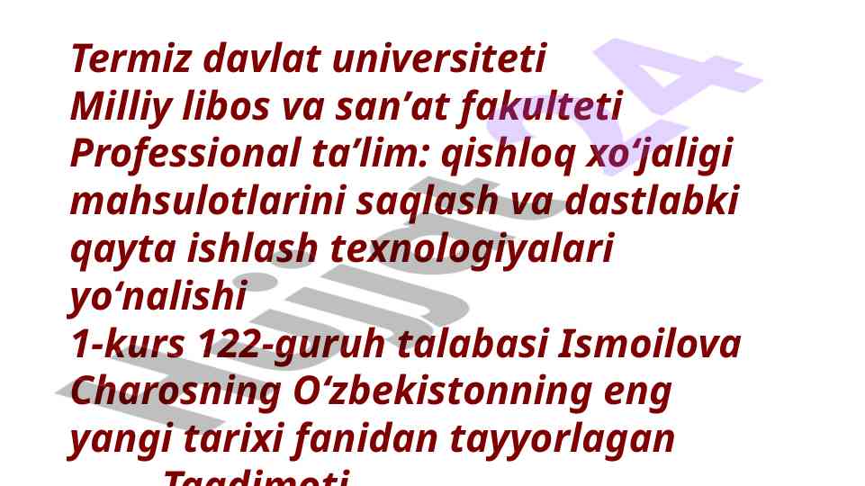 O‘zbekiston prezidenti sh.m.mirziyoyevning tarixiy xotira