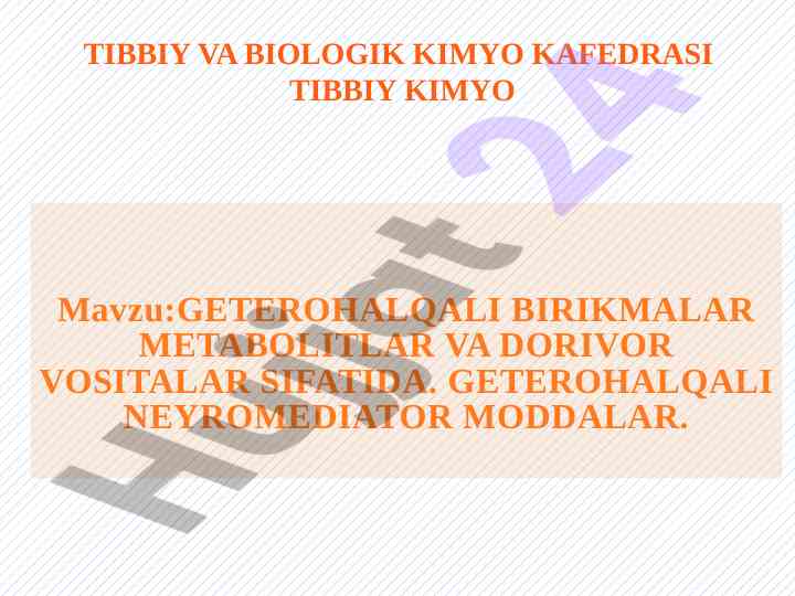 Geterohalqali birikmalar metabolitlar va dorivor vositalar