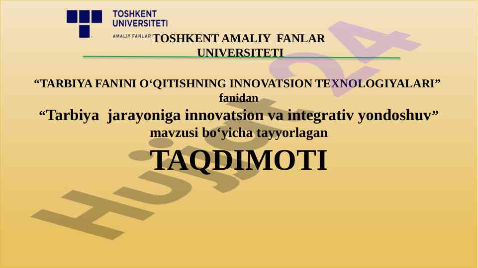Innovatsion texnologiyalarni tarbiya jarayonida qo‘llash