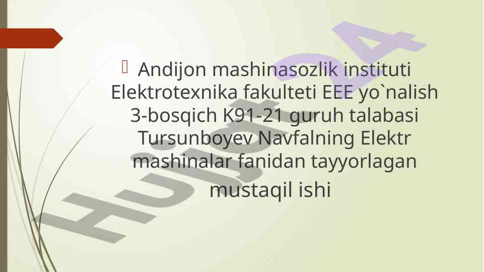 Sinxron mashinalarni elektr tarmog‘iga ulish