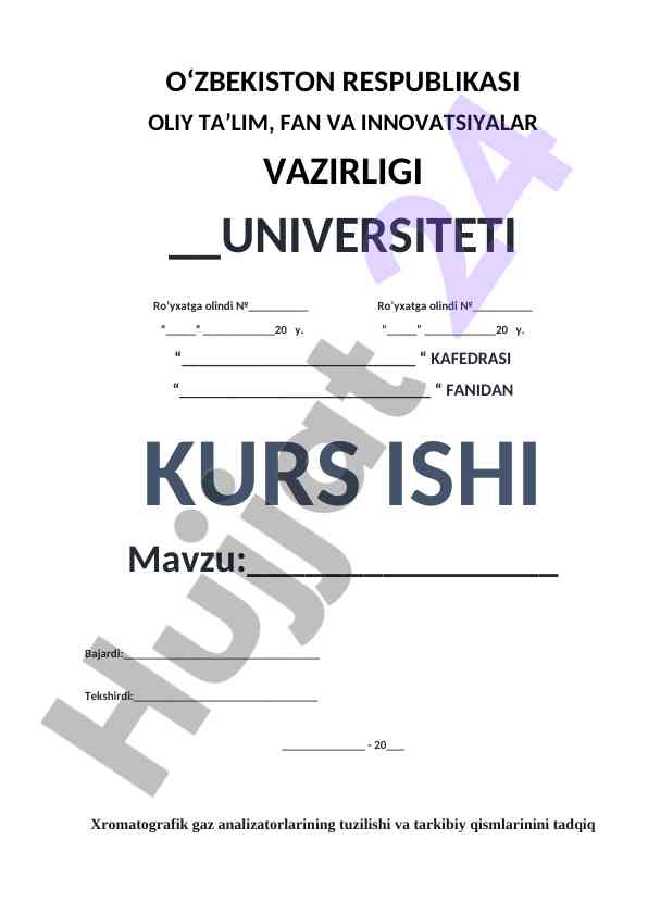 Xromatografik Gaz Analizatorlari Tahlili