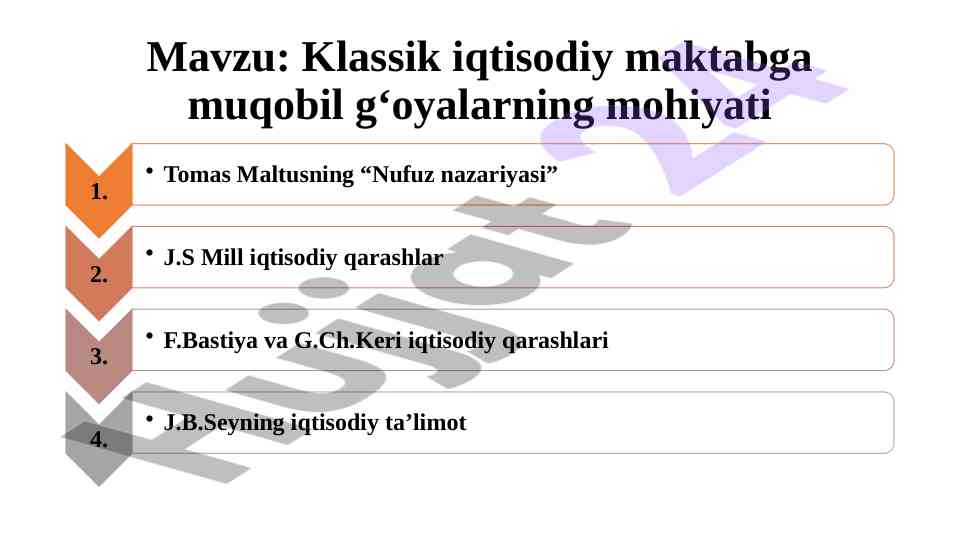 Klassik iqtisod maktabiga muqobil g‘oyalar