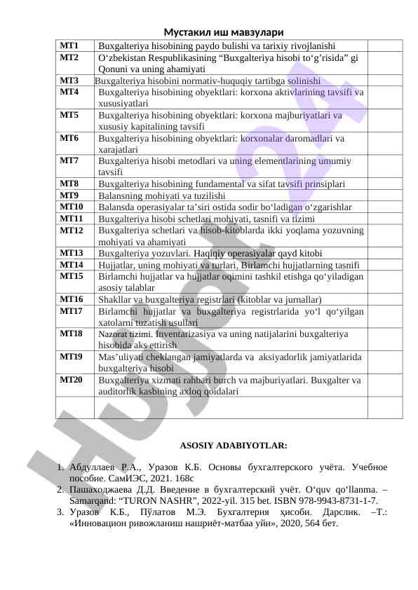 Buxgalteriya hisobining tarixi va rivojlanishi