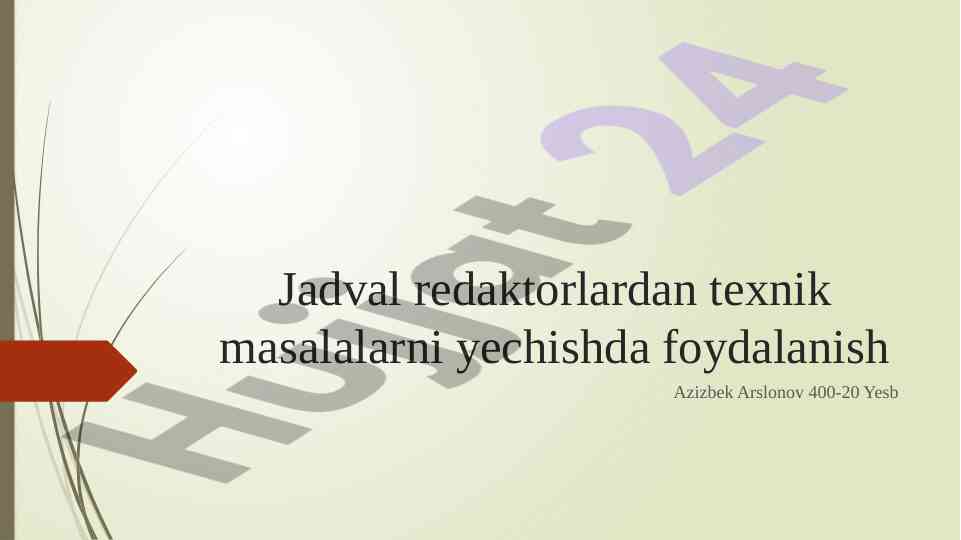 Excel elektron jadvalining vazifalari va imkoniyatlari